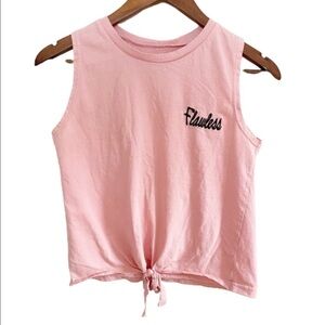 On Fire Flawless Pink Tie Front Crop Top Shirt
